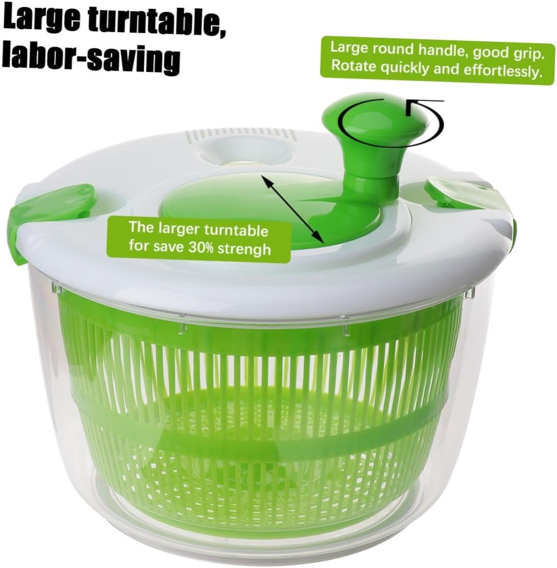 Manual Salad Dehydrator Vegetable Dryer Drain Basket Easy to Wash Dry Fruits Veggies for Salads Snacks