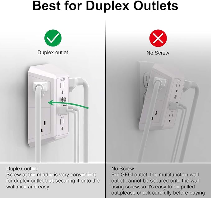 Protector eléctrico NUOZHI con 6 tomas y 4 puertos USB miniatura 4