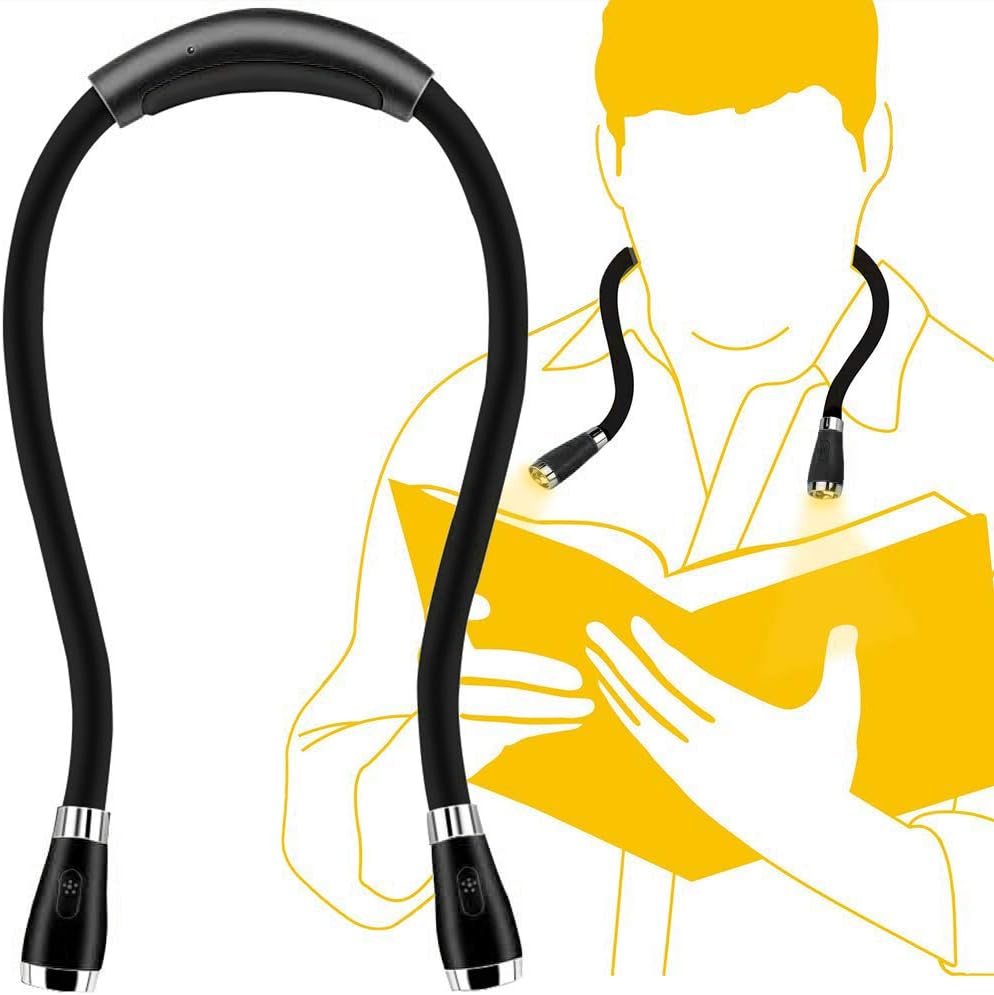 Amazon Co Jp Mosmee Ledネックライト ブックライト 読書灯 ランニングライト 360度回転 タッチ式三段階調光 Usb充電 8時間連続作業 防災用 夜の作動 アウトドア登山用 ブラック ホーム キッチン