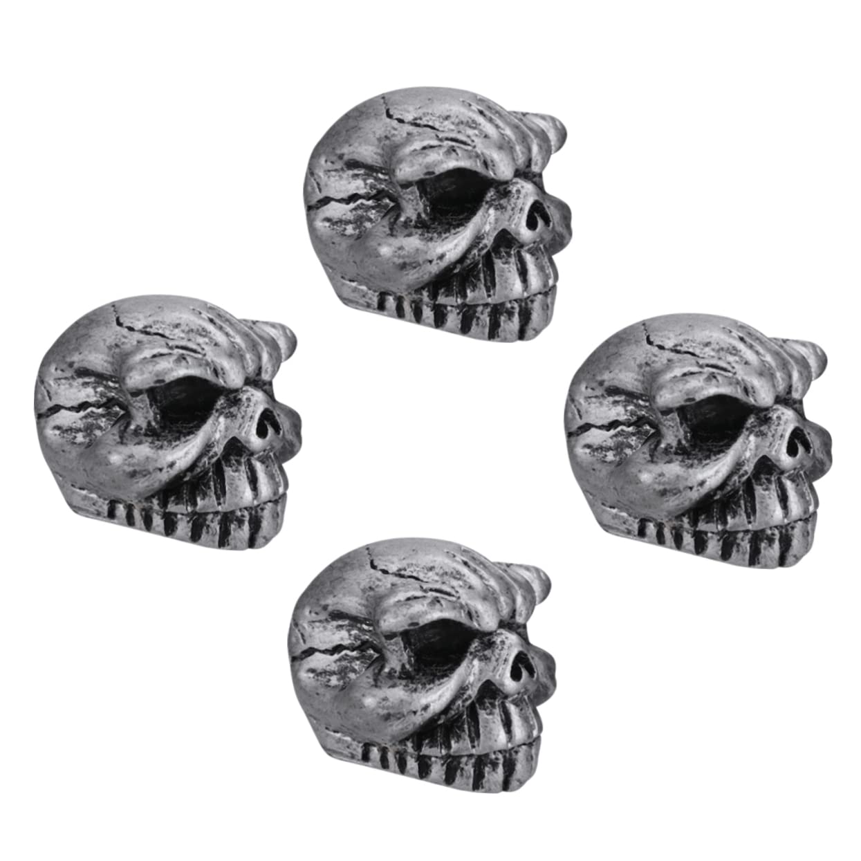 GLEAVI 3sätze Skull Ventilkappen Für Motorräder Und Fahrräder Kreatives Design Silber Schützt Vor Schmutz Und Feuchtigkeit Einfache Installation Zubehör Für Biker Und Radfahrer
