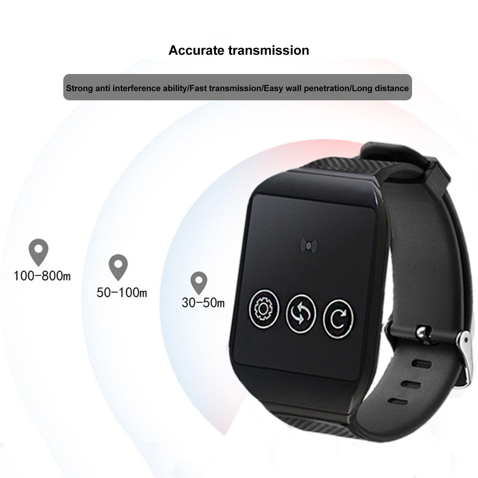 Restaurant Pager System, Caregiver Call System, Wrist Pager Alert Call Buttons 1 to 1 Pager System for Home Hospital Factory DC5V