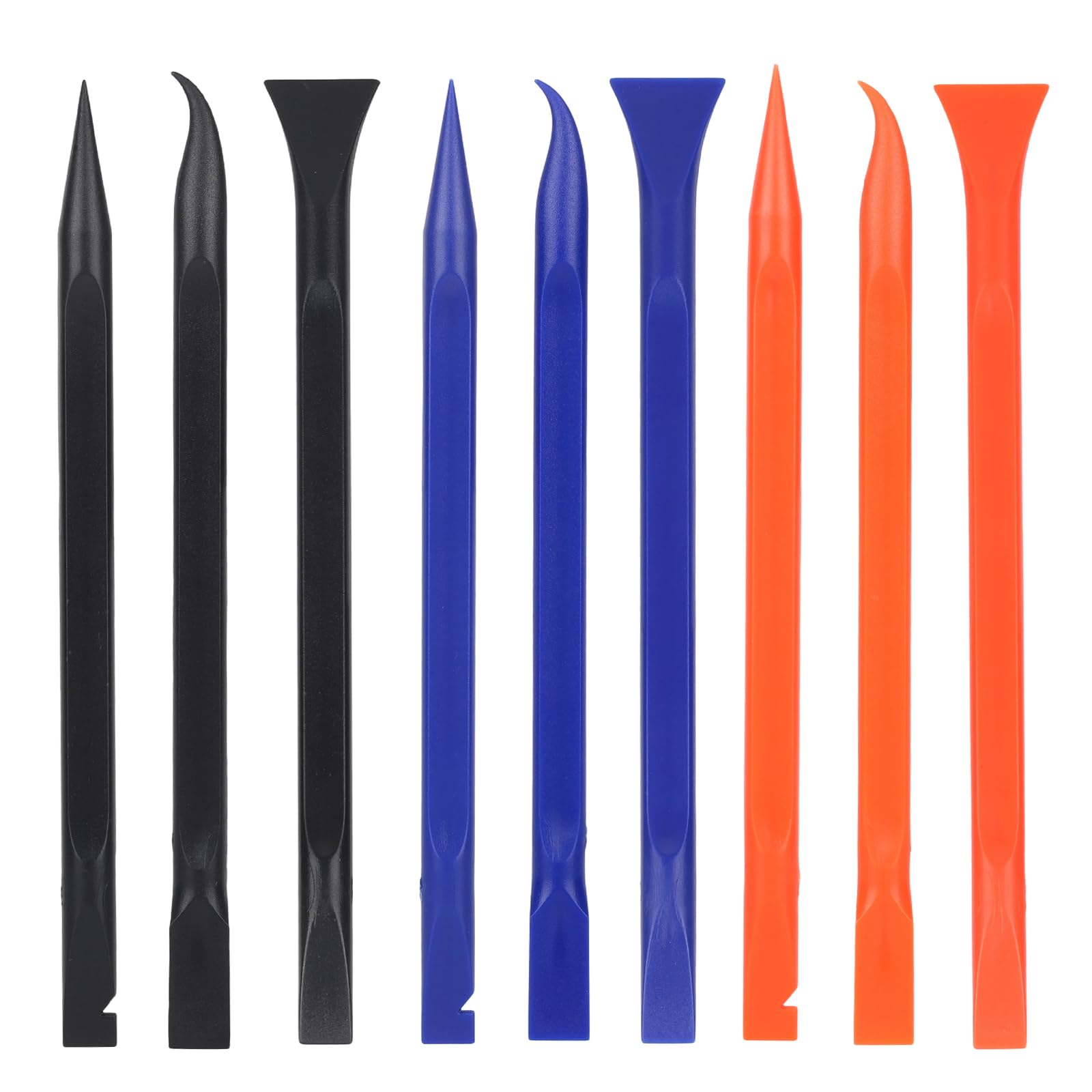 9uds Kit de Detallado Coche, Herramientas Raspador Plástico Antiarañazos Herramientas Limpieza Multifuncionales para Espacios Estrechos Rendijas Detalles Pintura (Azul, Negro, Naranja)