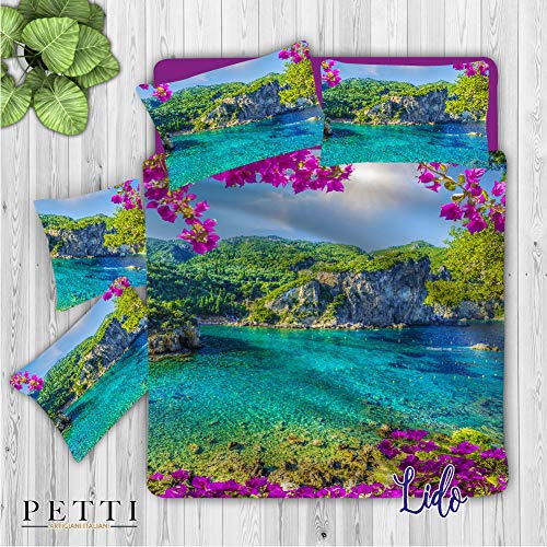 PETTI Artigiani Italiani Duvet Cover, Bedding Set, Satin, 100% Made in Italy, Paradise, Single (150x200 cm) - Image 4