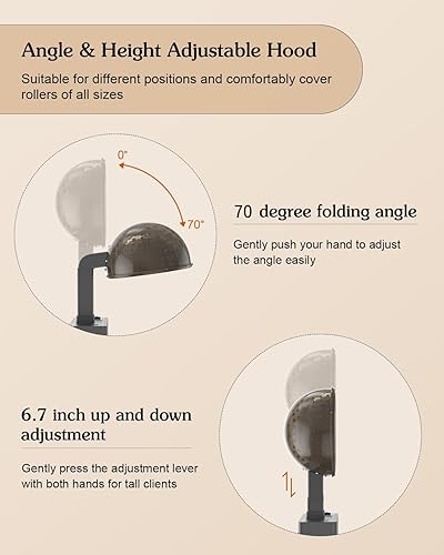 Miniatura 7 de Paddie Silla profesional para secador de pelo para salón, ángulo y altura y temperatura ajustable 1000 W, temporizador de 60 minutos