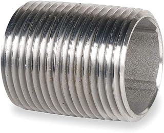 Close Nipple, 3/4 In, Fully Thrd, 316