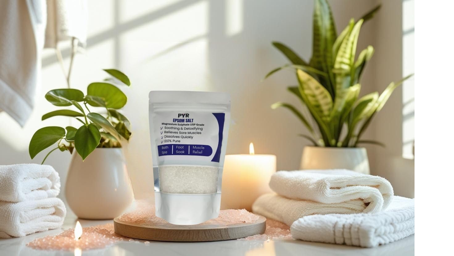 PYR Epsom Salt 1KG | 100% Pure USP Grade Magnesium Sulphate | Unscented | Soothing & Detoxifying | Bath Soak & Foot Soak-image-29