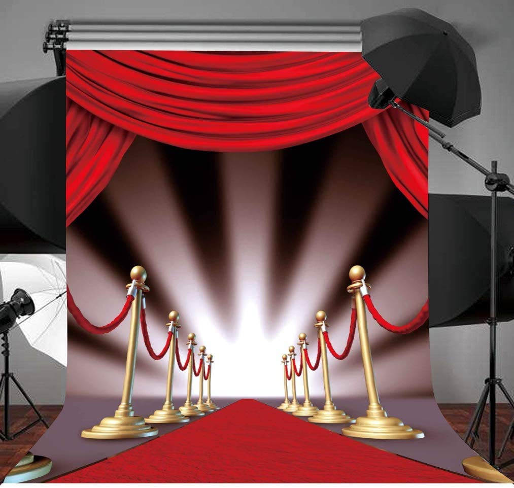 MTMETY 5x7Ft Red Carpet Curtain Backdrop Background Photo Video Studio Photography (Polyester-5x7ft)