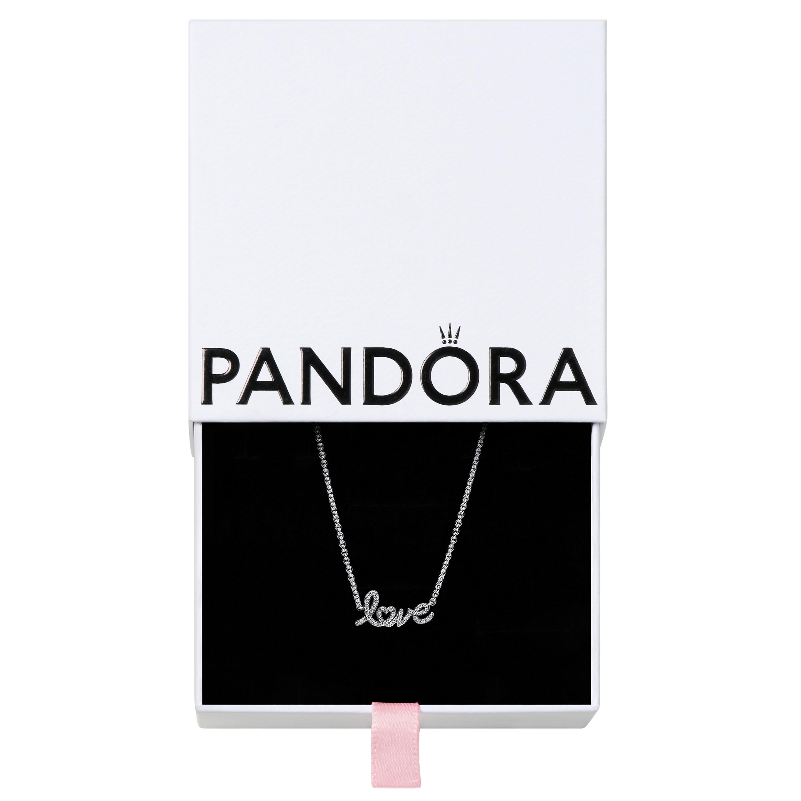 Pandora Love sterling silver collier with clear cubic zirconia, with Gift Box, 45 cm
