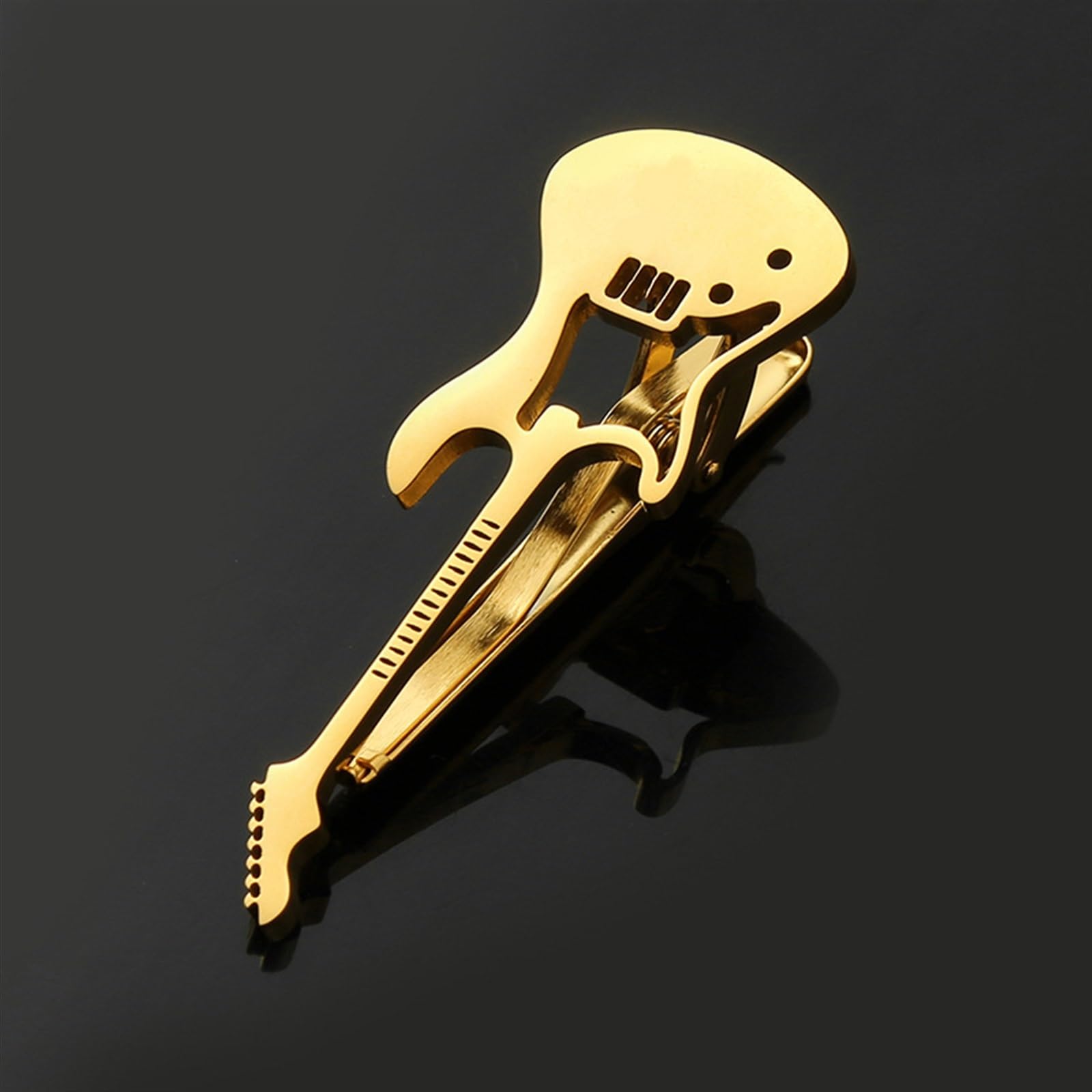 Pinces à Cravate for Hommes, Pince à Cravate personnalisée, Pince à Cravate en Acier Inoxydable for Hommes Pinces à Cravate de Guitare épingle Accessoires de fête de Mariage