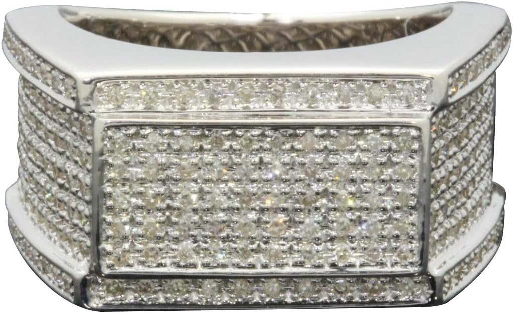 Sterling Silver Real Diamond Wedding Pinky Ring (0.86cttw, H-I Color, SI1-I1 Clarity)