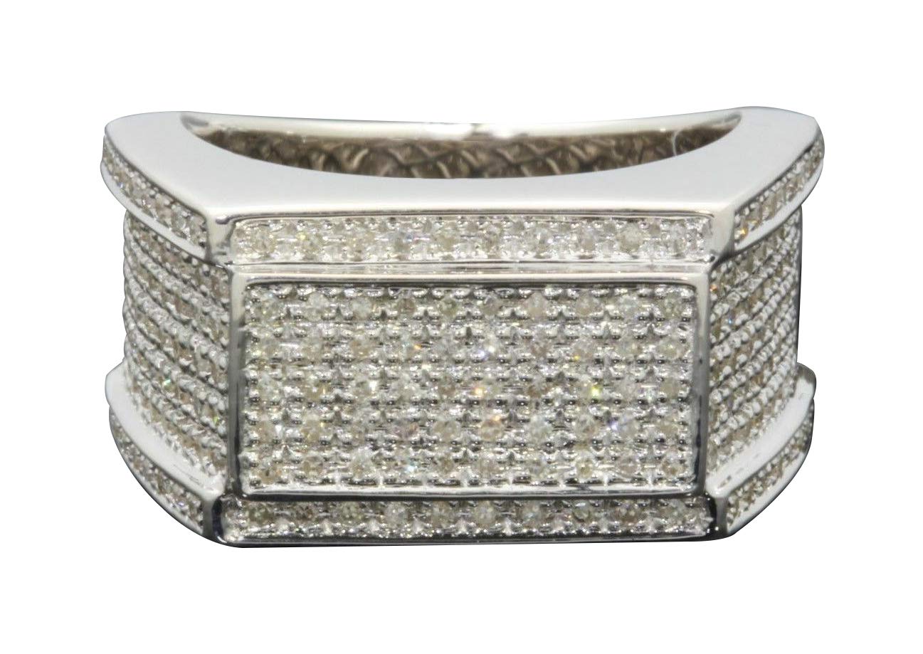 Sterling Silver Real Diamond Wedding Pinky Ring (0.86cttw, H-I Color, SI1-I1 Clarity)