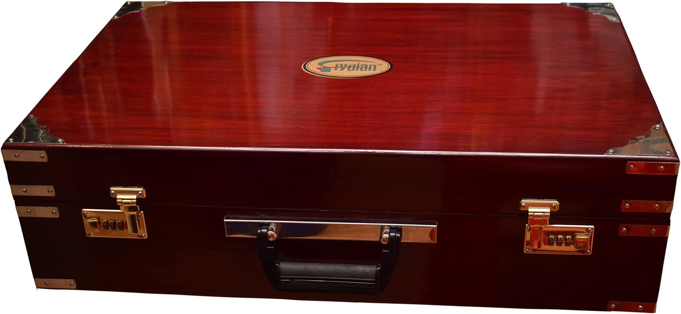 LYDIAN Scale Changer Harmonium Auto Push Box Mohonlal Premier Palitana Reed 3 Sets 9 Changing ghat 3 3/4 Octaves 37 KeysBurma Teak Wood Brass Work 7 Part Blow White Nylon With Padding Bag