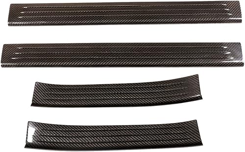 YIWANG 100% de fibra de carbono real borde de la puerta Scuff Plate Insert Trim para Porsche MACAN 2014-2020 Accesorios de coche