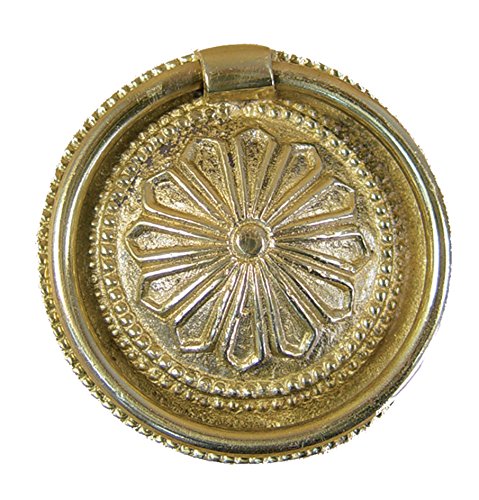 Imex El Zorro B-76520 - Tirador anilla con placa (latón brillo, 55 mm)