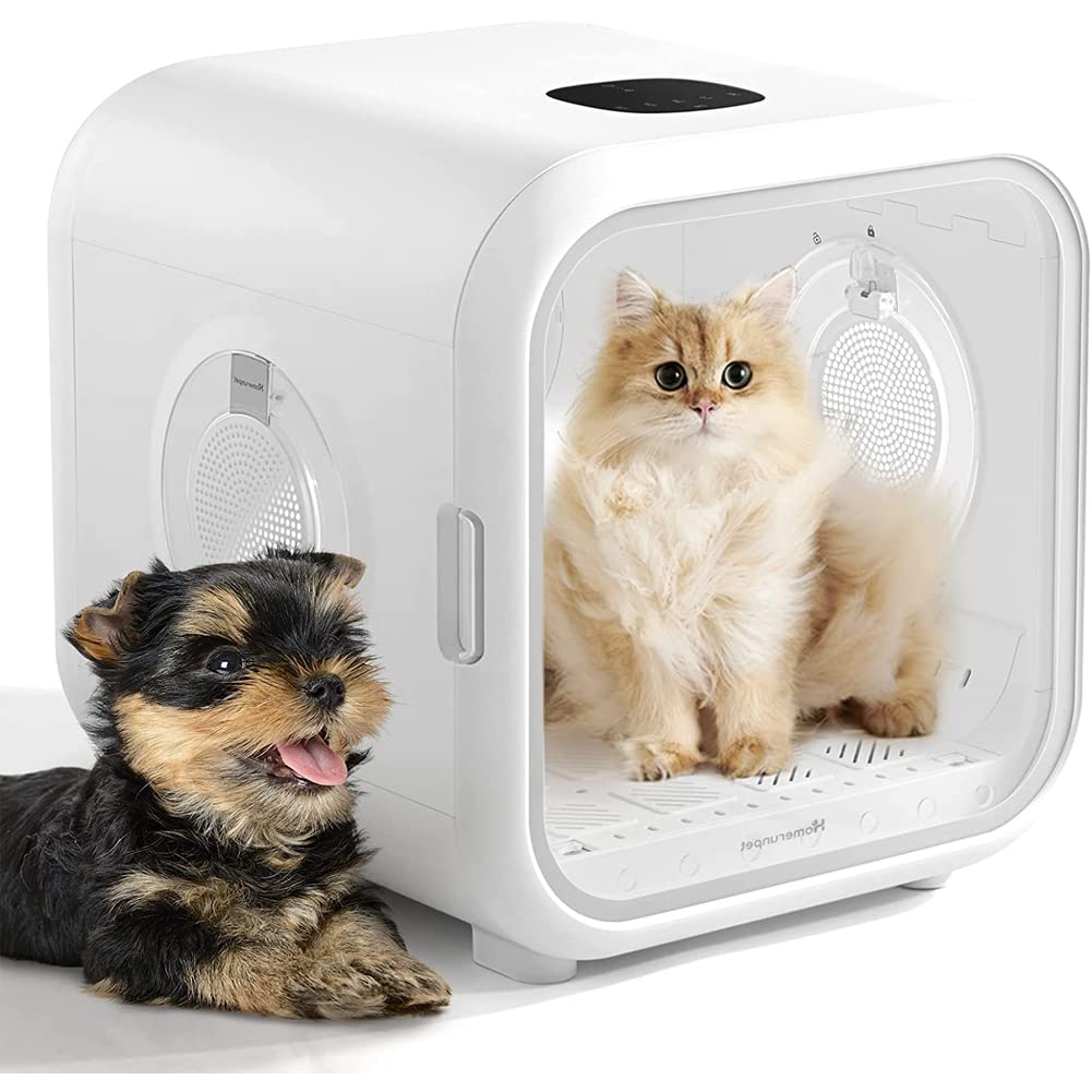 Secador de pelo automático para mascotas, secador de mascotas para gatos y perros pequeños, secador de pelo ultra silencioso para perros con control de temperatura inteligente y secado 360, adecuado