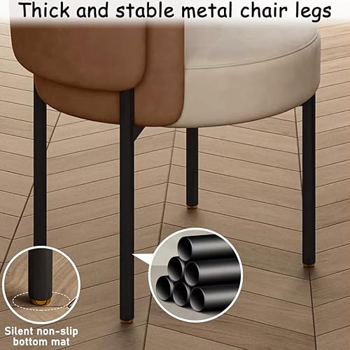 Miniatura 7 de YVYKFZD Juego de sillas de comedor de ocio, sillas de cocina con respaldo curvado y patas de metal, silla de comedor tapizada, silla auxiliar cómoda