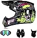 LVSENET Juego de 4 cascos de moto-Cross Set,niños de moto,con guantes/gafas, máscara/descendiente Cross Country MTB Ados (A,L (58 ~ 59 cm)
