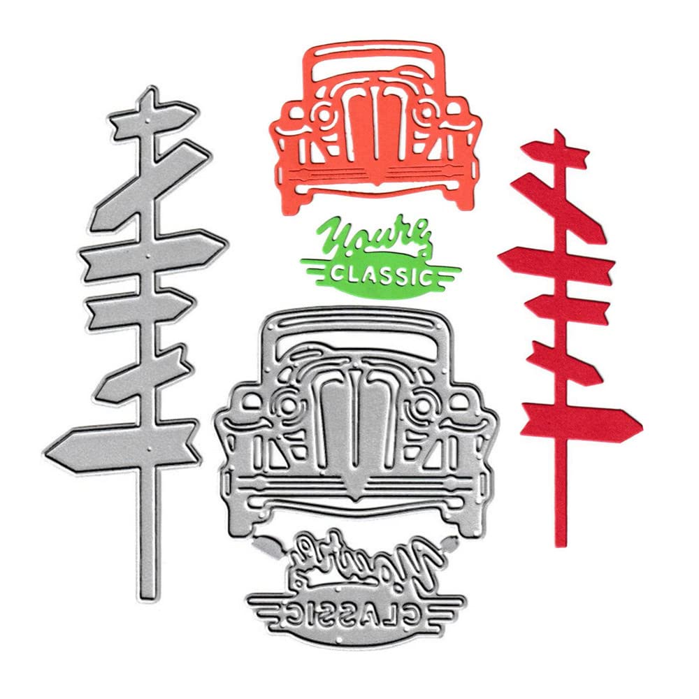 Classic Car Cutting Dies - Metal Embossing Stencils For Card Making & Scrapbooking