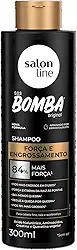 Salon Line, Shampoo, SOS Bomba, Força e Engrossamento, Vegano - Todos os Tipos de Cabelos, 300 ml