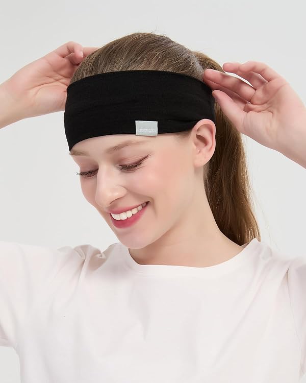 MERIGREENY Unisex 100% Merino Wool Headband, Wool Sweat Band for Women and Men, Thermal Sports Headband for Skiing & Skating by MERIGREENY - Used condition - Image 9