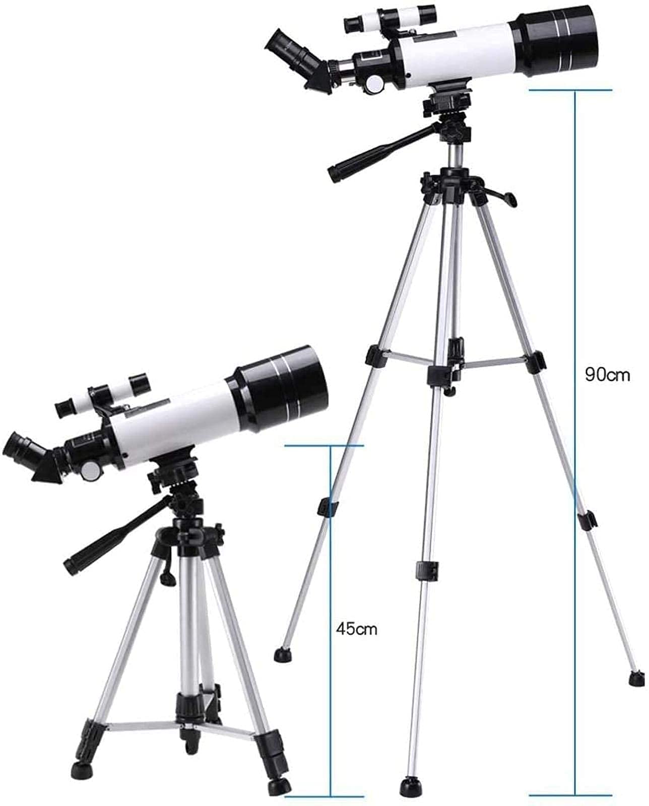 Telescopio rifrattore, telescopio per Bambini Adulti Astronomia Principianti telescopi da 70 mm, Lunghezza focale 700 mm telescopi rifrattori con ingrandimento 120X, Blu