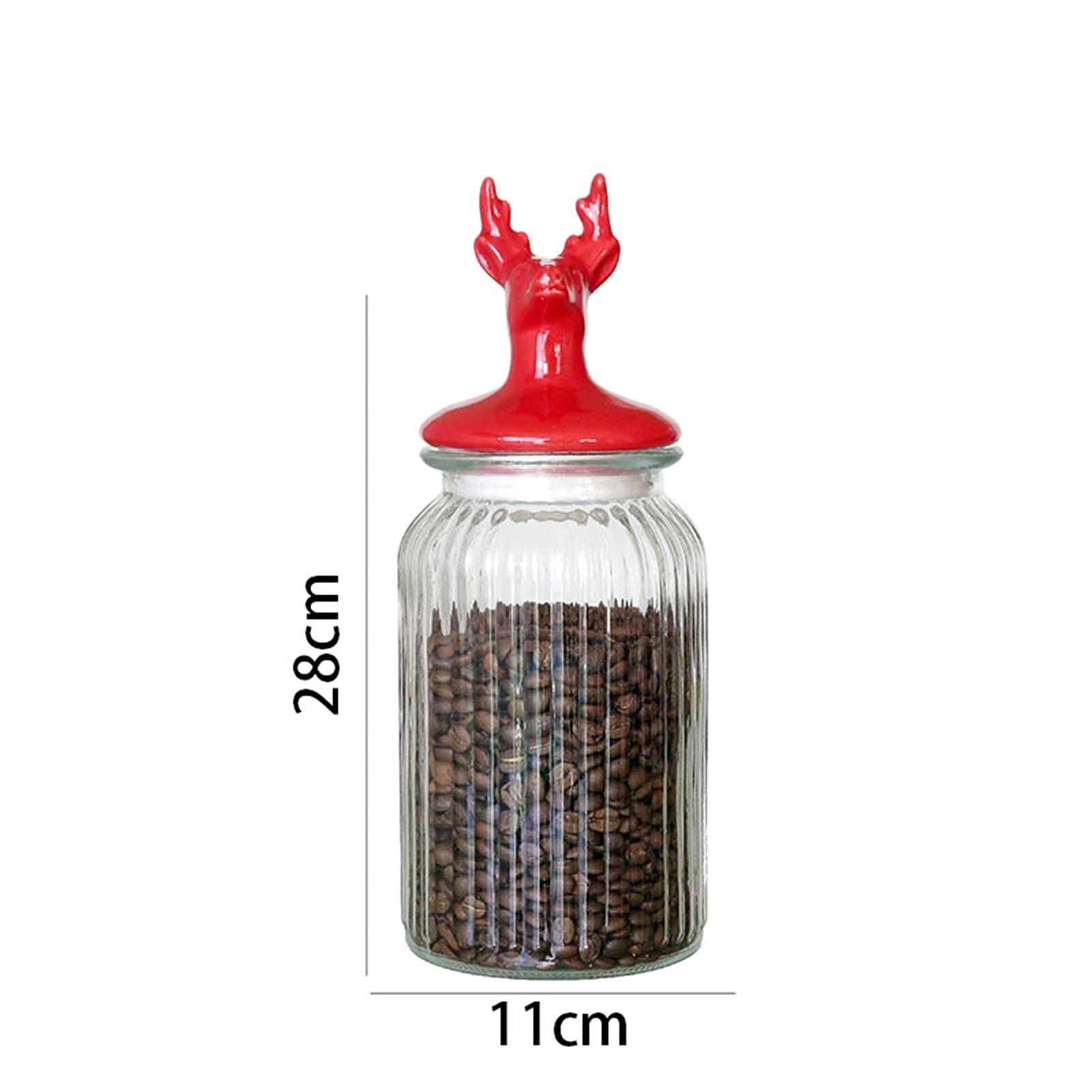 Botes para Alimentos Tarjetas de almacenamiento de vidrio europeo SELLADO PUEDE CON LA TAPA COCINA CEREAL DISPENSADOR ELK Decorativo Desktop Snacks Organizador Jar Decoración del hogar Moderno Botes H