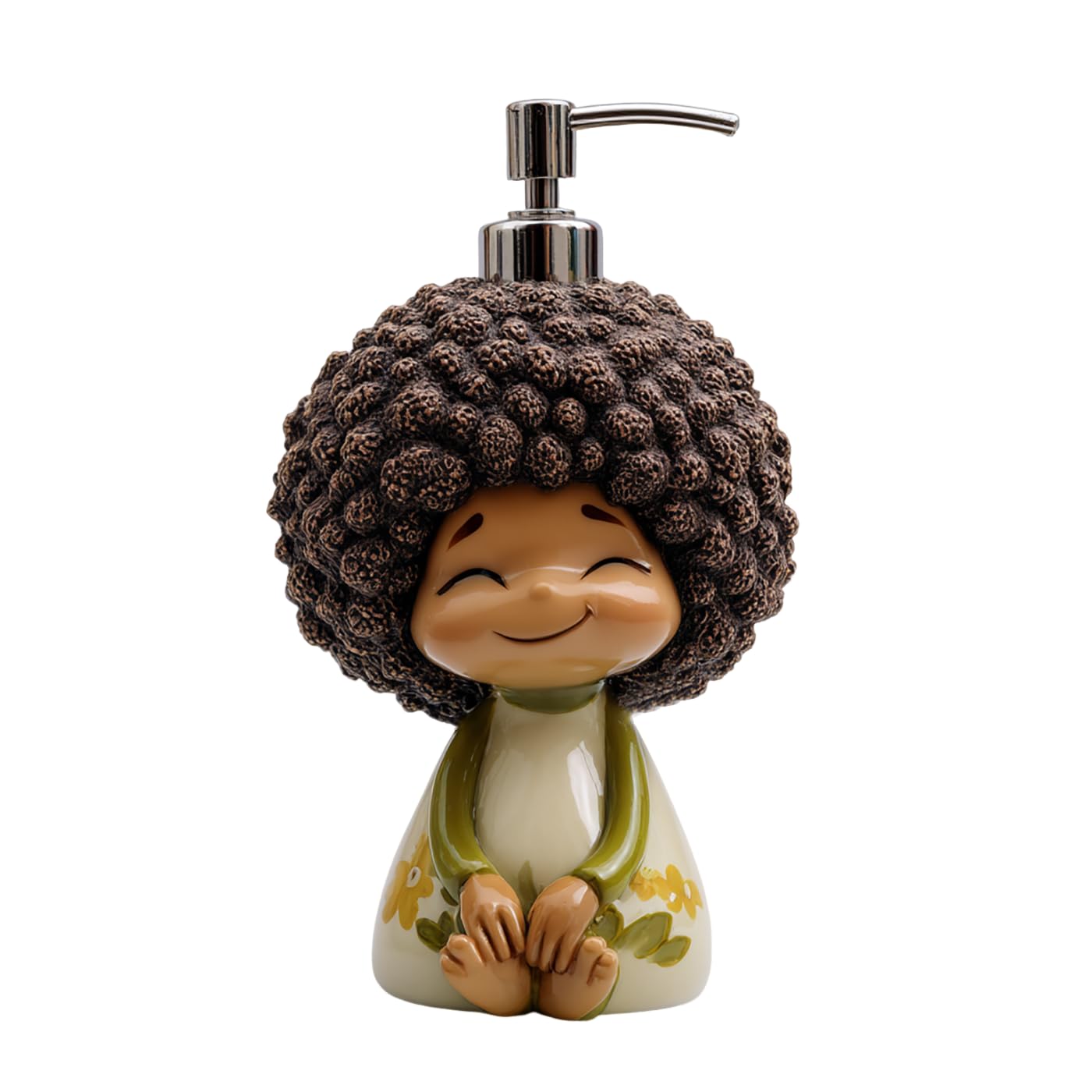 SOCOSY Dispenser di sapone a forma di figura del fumetto della resina, dispenser di sapone per le mani con pompa, bottiglia di sapone liquido per le mani