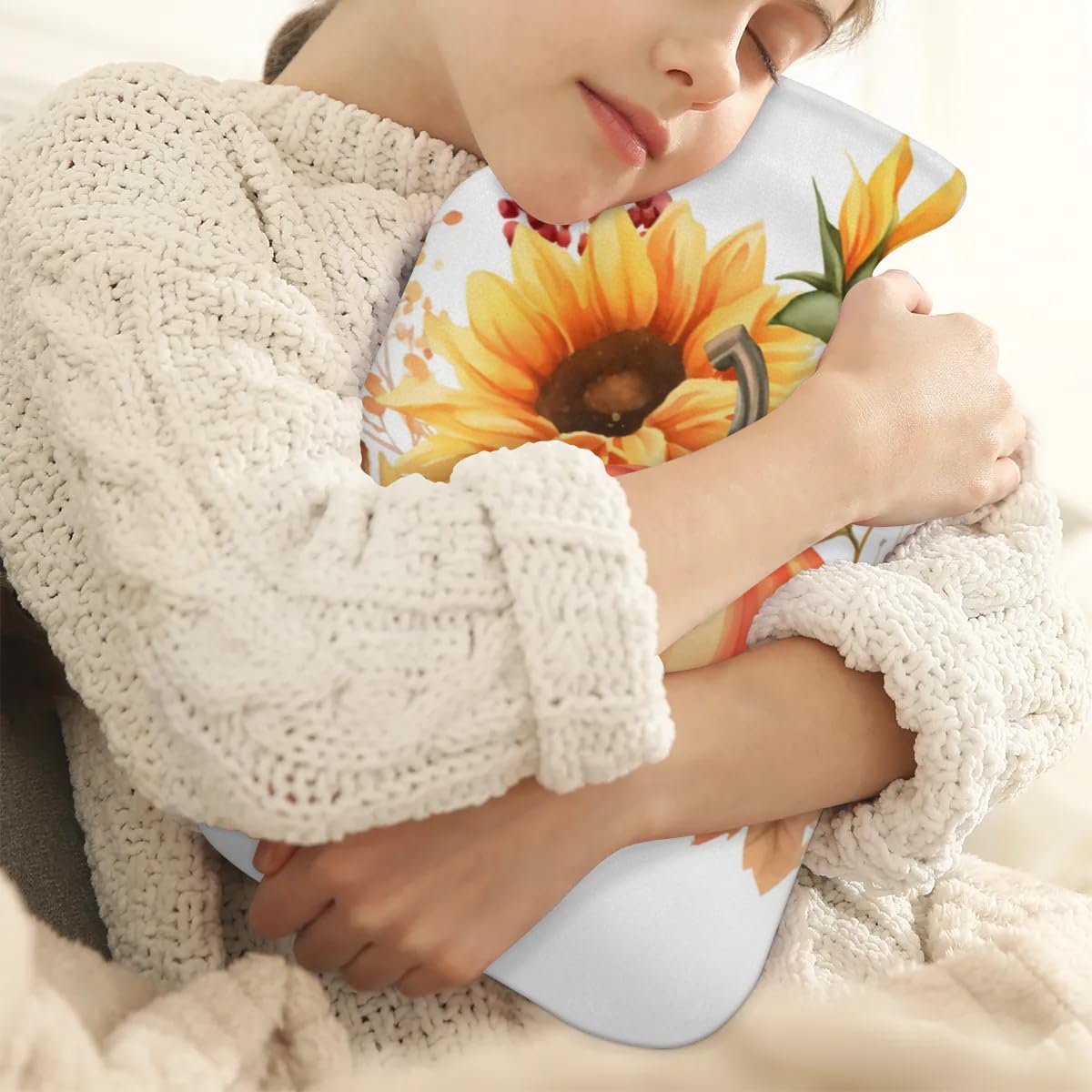 Hot Water Bottle with Soft Cover,2L Fantastic Pumpkin Hot Water Bag for Hot and Cold Compress, Hand Feet Warmer, Maple Leaf Pumpkin Rubber Hot or Cold Water Bottle Halloween Christmas Decorations