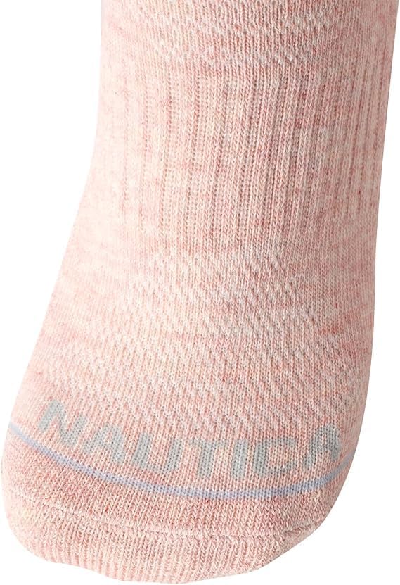 Image of Nautica Womens No Show Socks Moisture Wicking Low Cut Athletic Socks 6 Pack | Moisture Wicking Dri-Motion Fabric, Cushioned Key Areas, Banded Arch Support, No Show Low Cut, Shoe Size 4-10