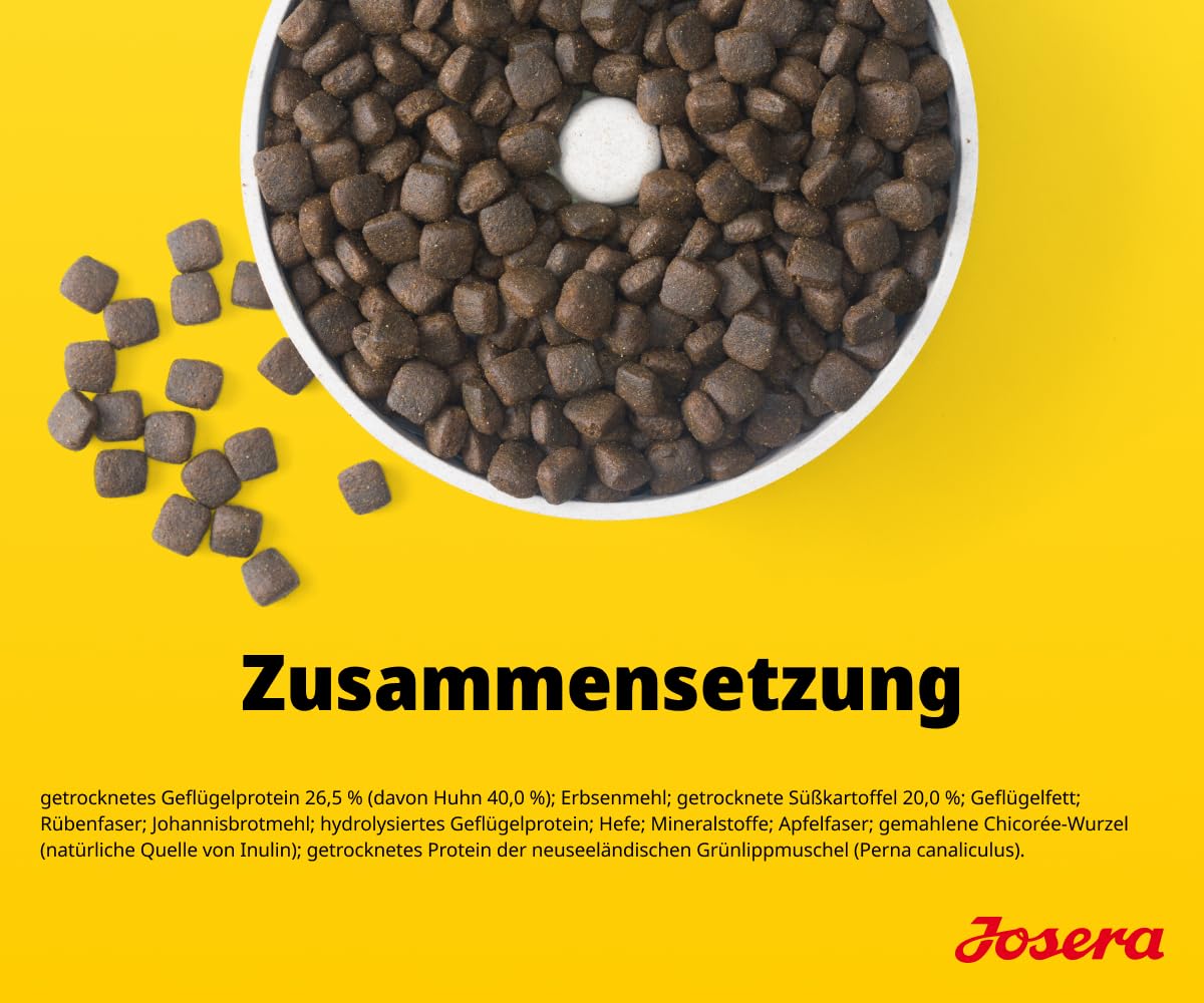JOSERA Huhn & Süßkartoffel (1 x 12,5 kg) | Adult | Premium Trockenfutter für ausgewachsene & sportliche Hunde mittlerer & großer Rassen | mit Erbse & ohne Kartoffel | getreidefrei | 1er Pack