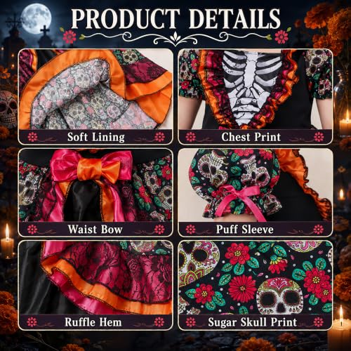 Disfraz Día de los Muertos para Niñas 2 Pzas miniatura 3