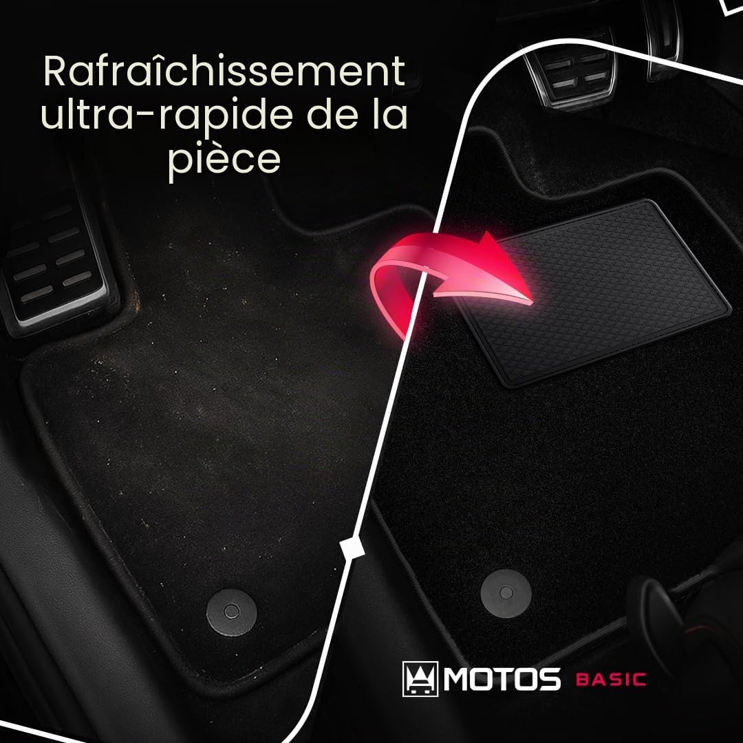 MOTOS Basic Tapis voiture en velours destiné à Opel Adam 2013-2019 - Basic, Matériau, Rouge - Découvrez un nouveau confort de conduite avec un jeu de tapis de sol voiture en velours pour votre tapis d