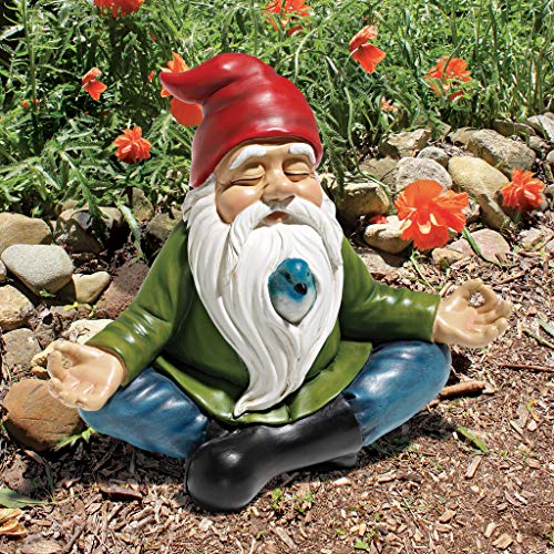 Design Toscano Gartenzwerg Mit Glockenspiel - Bunte Gartenfigur 35,5 Cm