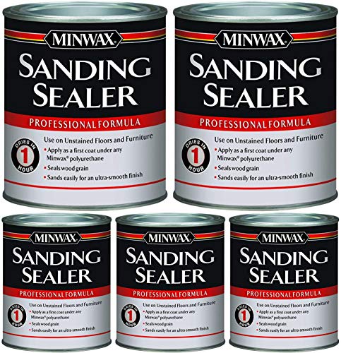 Minwax 657000000 Water-Based Sanding Sealer, Quart,Clear 5 Pack
