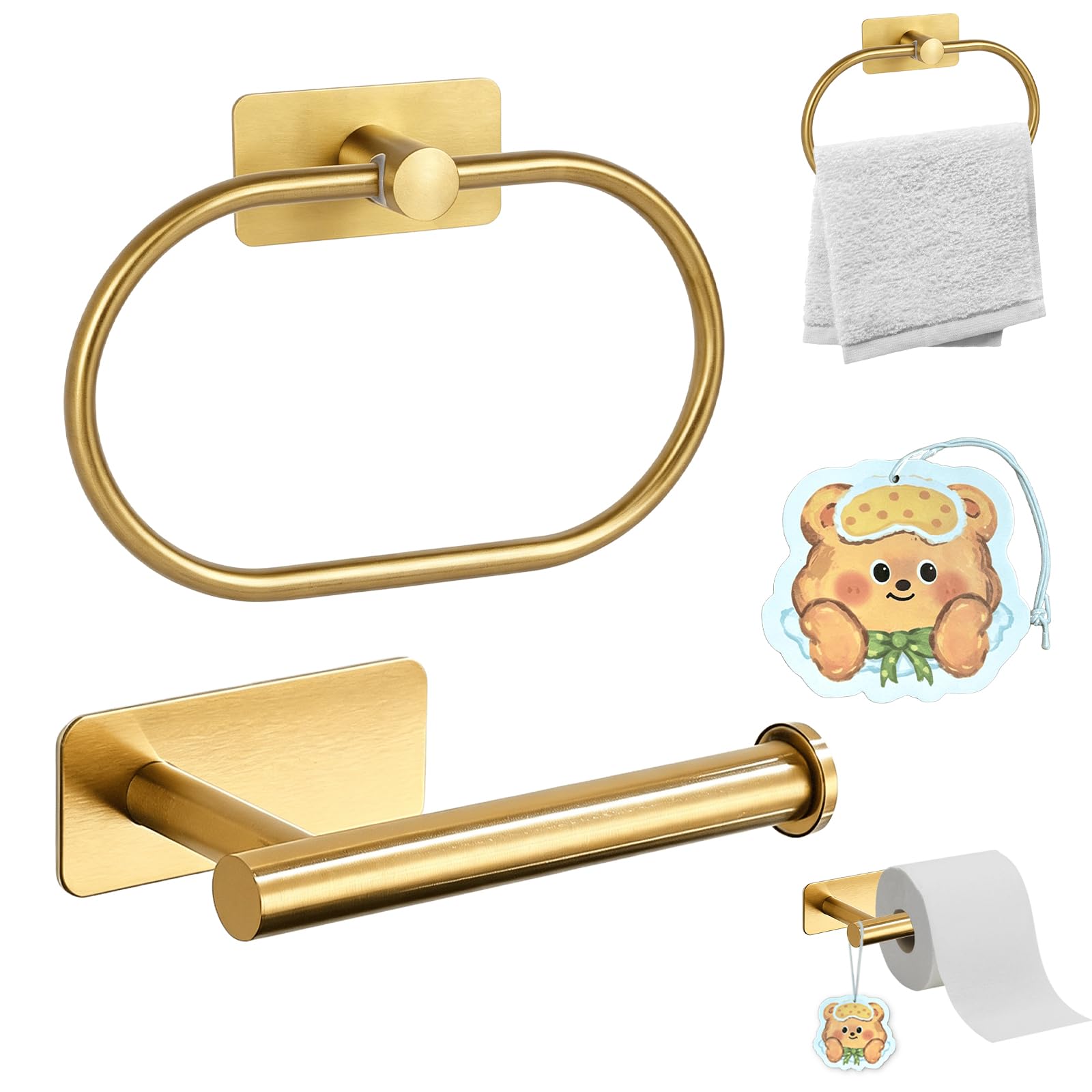 Toilet Roll Holder Wall Mounted Gold – Toilet Paper Holder Self Adhesive