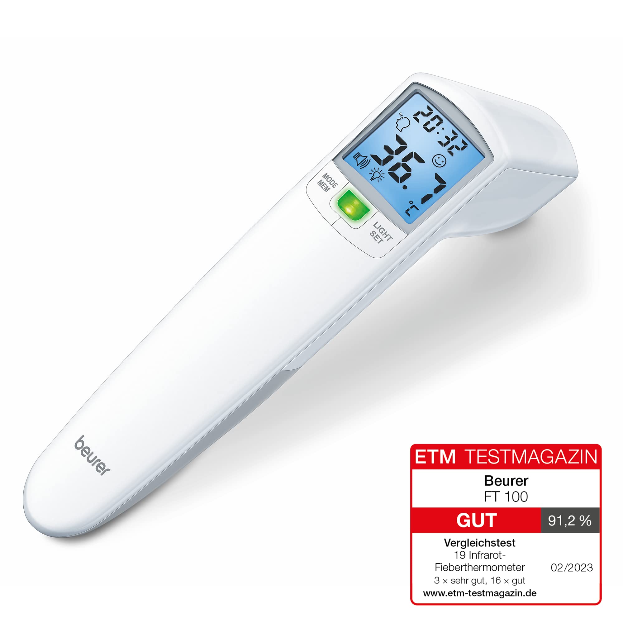 Beurer FT 100, kontaktloses Fieberthermometer mit Infrarot-Messtechnik