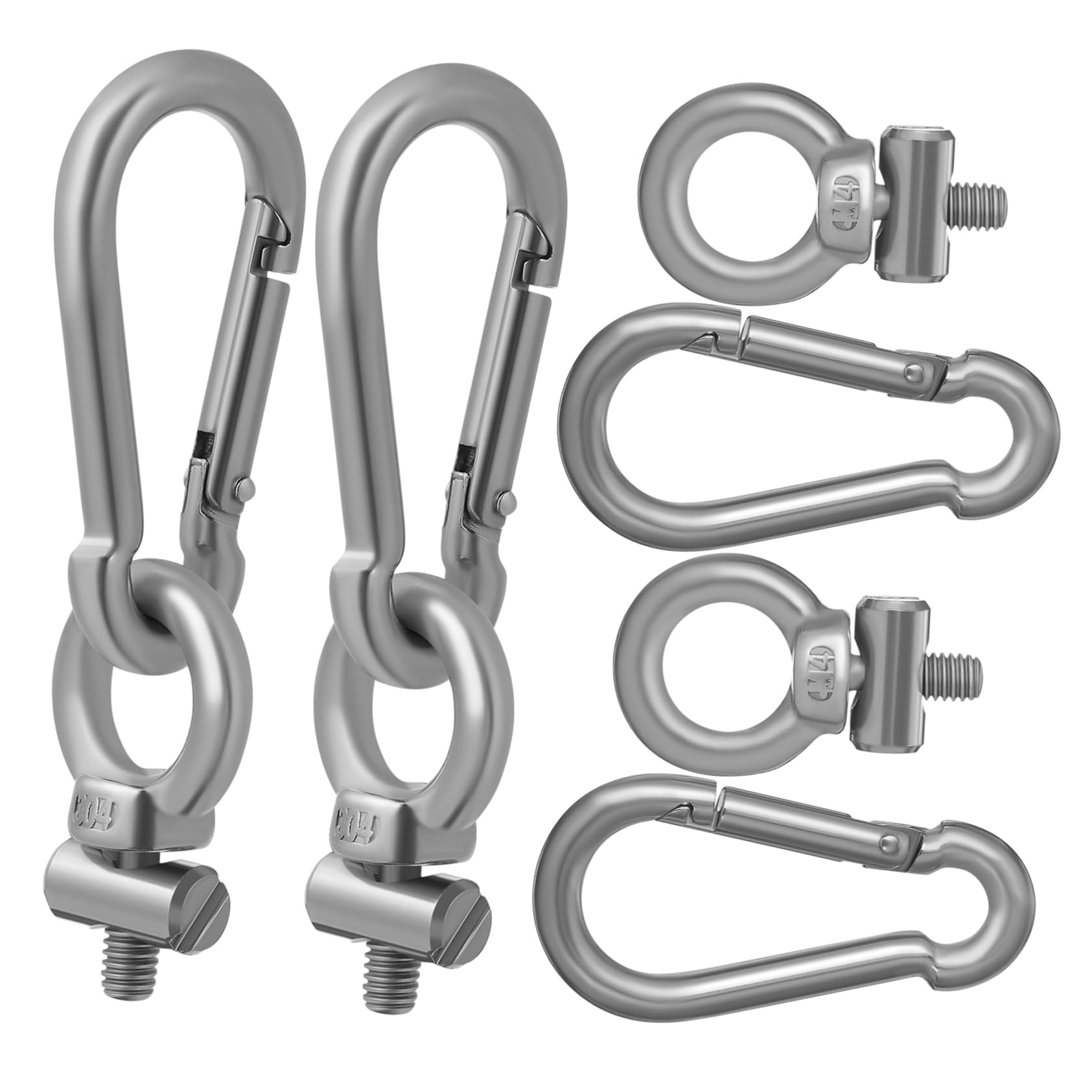 Mikikit 4 Sets Stainless Steel Eye Bolt Eye Bolts Heavy Duty with Nut Eye Hooks Screw in Heavy Duty Eye Nuts Screw Hooks for Hanging Lifting Ring Nuts Stainless Eye Bolt Silver