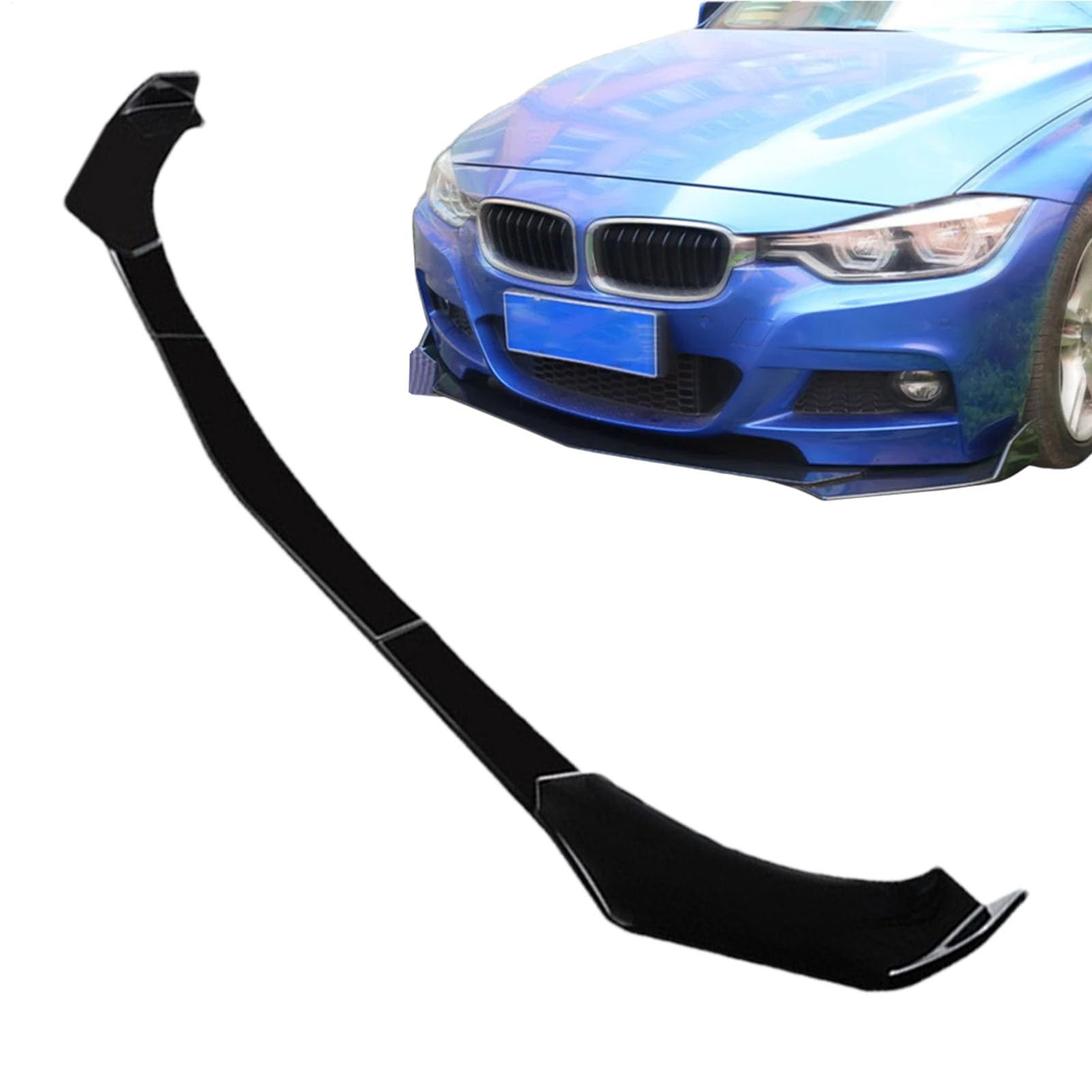 Frontal Negro Universal – Kit De Carrocería ABS | Spoiler De Parachoques Delantero | Faldón para Coche para Principiantes Y Profesionales, Colocación Sencilla