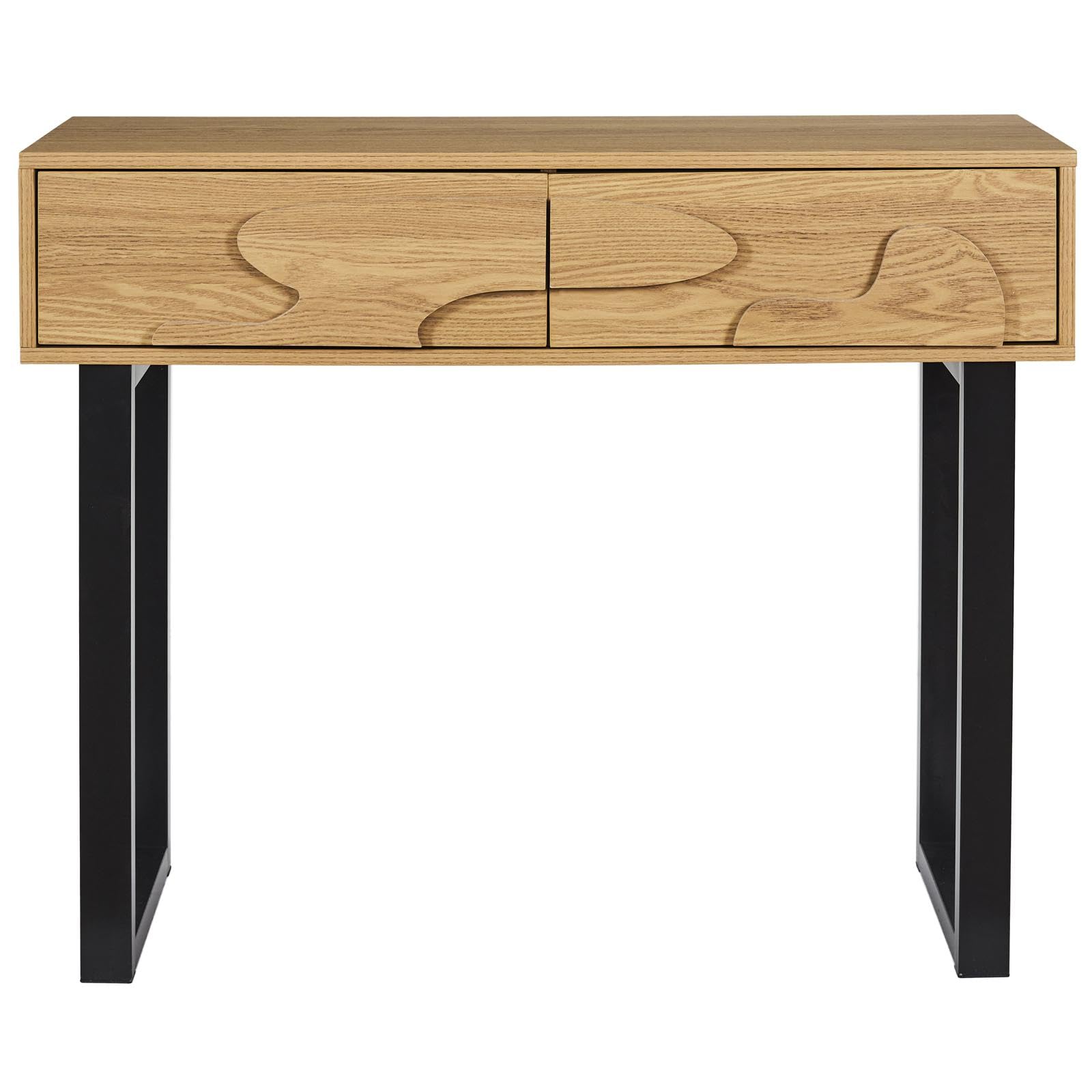 HOME DECO FACTORY - HD0431, Consola Calypso Moderna, Mueble de Entrada Versátil con Almacenamiento Optimizado, Diseño Elegante para Salón u Oficina, Dimensiones 100x80x35 cm, Marrón Negro