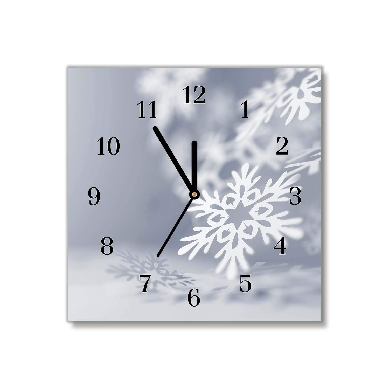 Décoration de Noël de Flocon de Neige pour Salon : Horloge Murale en Verre Tulup