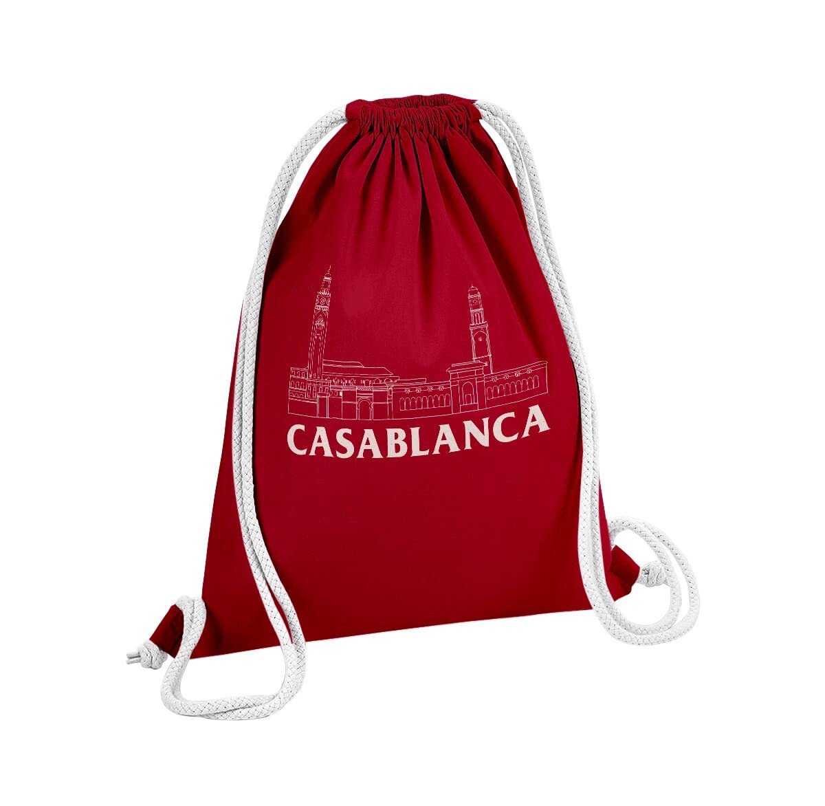 FabulousGym Sac Drawstring Bag Casablanca Minimalist Travel Morocco Orient 12 Liters