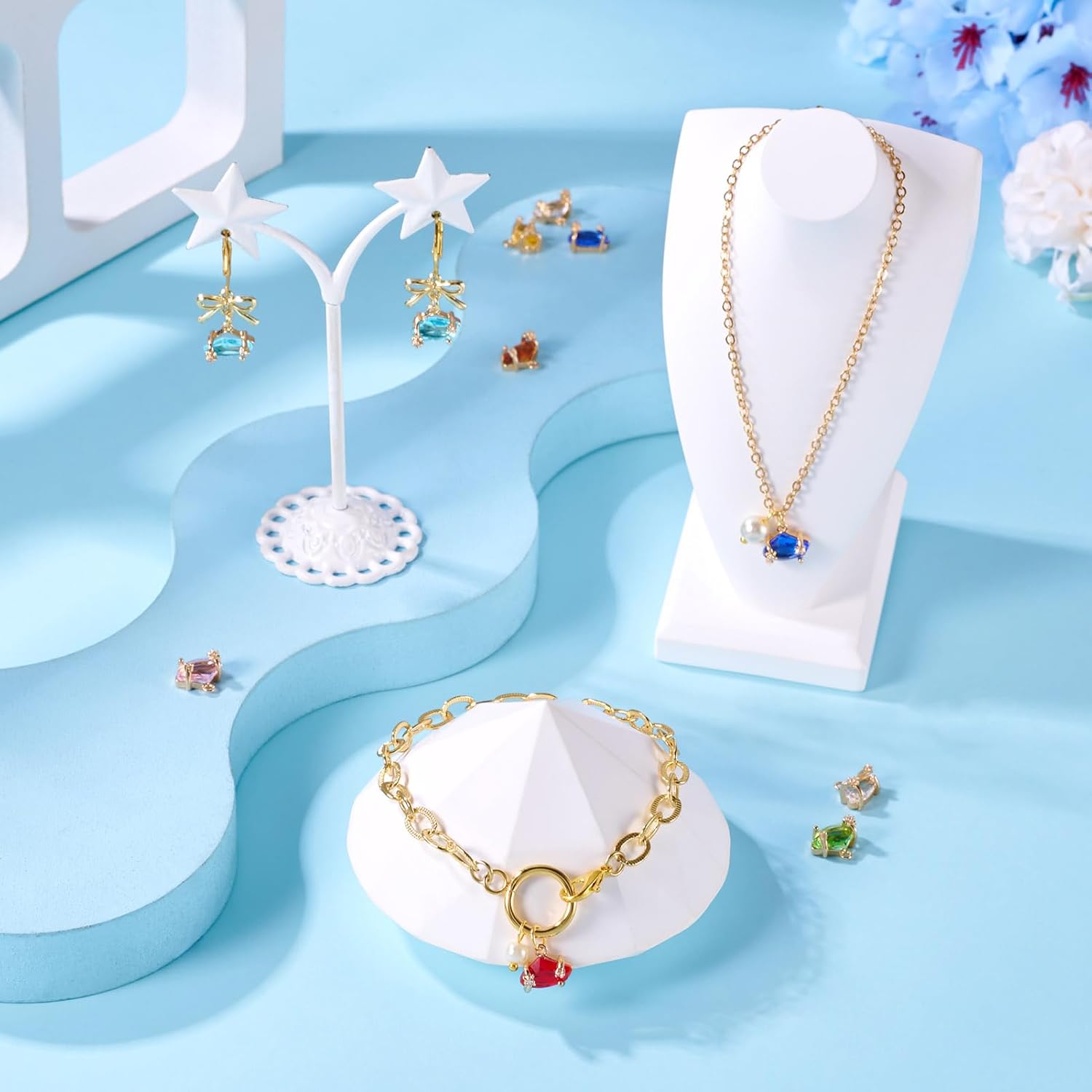 15 Pcs Cubic Zirconia Charms Nugget Crystal Dangle Charm Irregular Micro Pave CZ Glass Pendants for Jewelry Making Bracelet DIY Women Necklace Earring Choker Accessory - Image 2