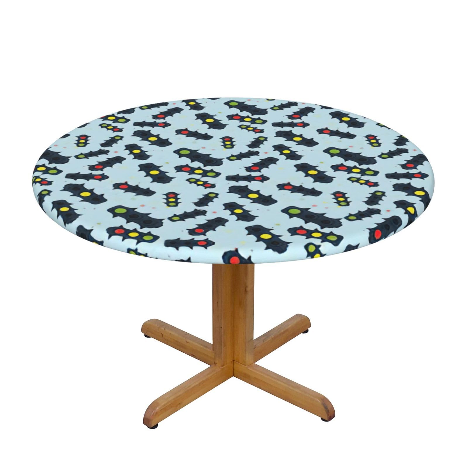 Nappe ronde imprimé feux de circulation antitache lavable table 101-127