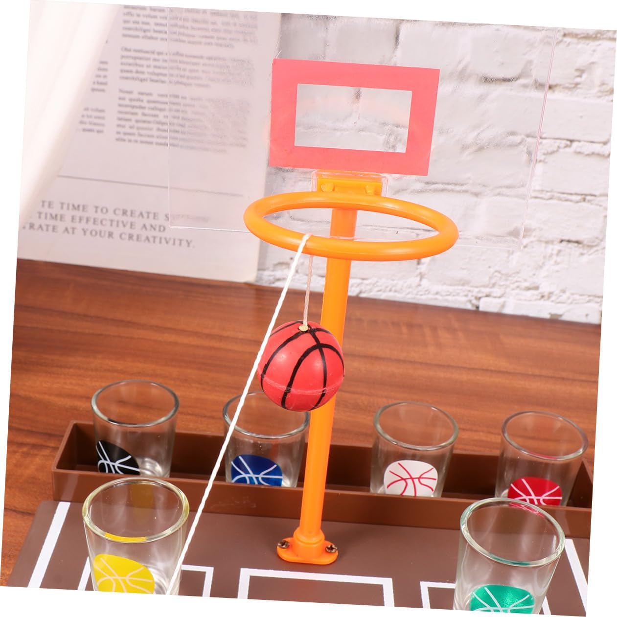 Gatuida Gioco Bere Basket da Tavolo in Acrilico Gioco Bar Divertente per Adulti Accessorio Intrattenimento Feste Facile da Usare per Amici e Bar