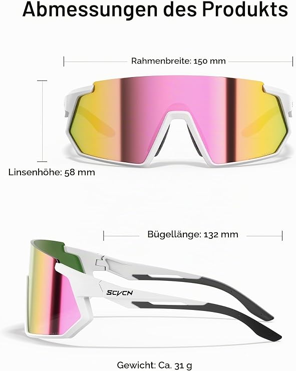 SCVCN Sports Cycling Glasses UV400 TR90 Women Men S471
