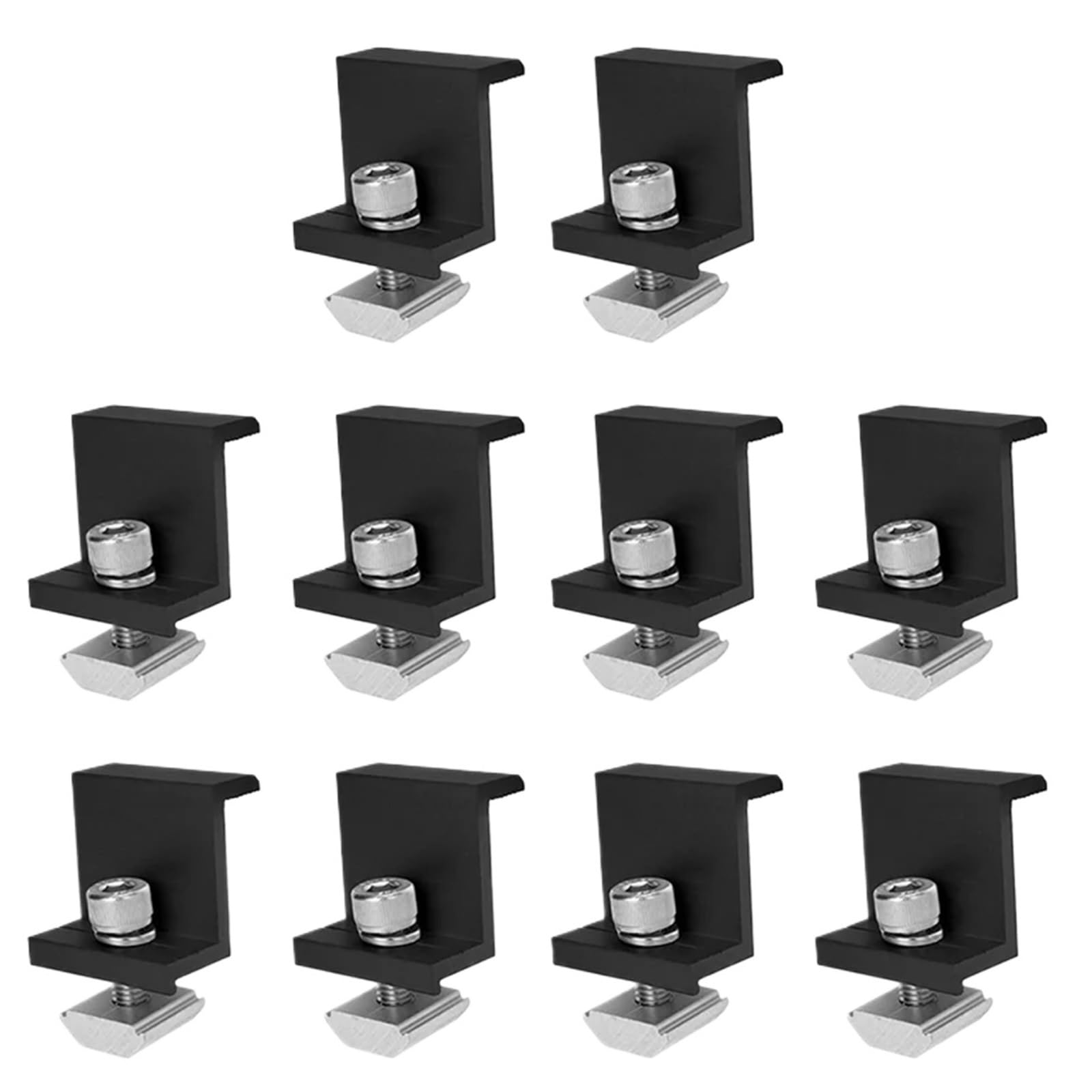 Supporti per pannelli solari, morsetti di fissaggio regolabili per pannello solare, estremità e clip centrale fotovoltaica per l'installazione di accessori (35 mm)