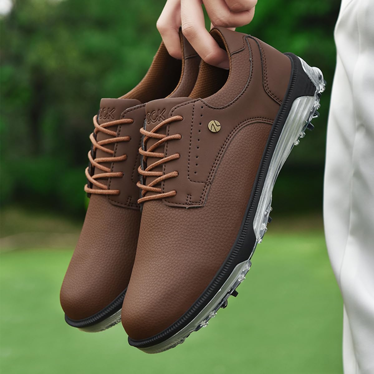 ULTIANT Zapatos de Golf para Hombre:Impermeables,Duraderos, con Cordones y Transpirables; Zapatillas de Entrenamiento para Golf