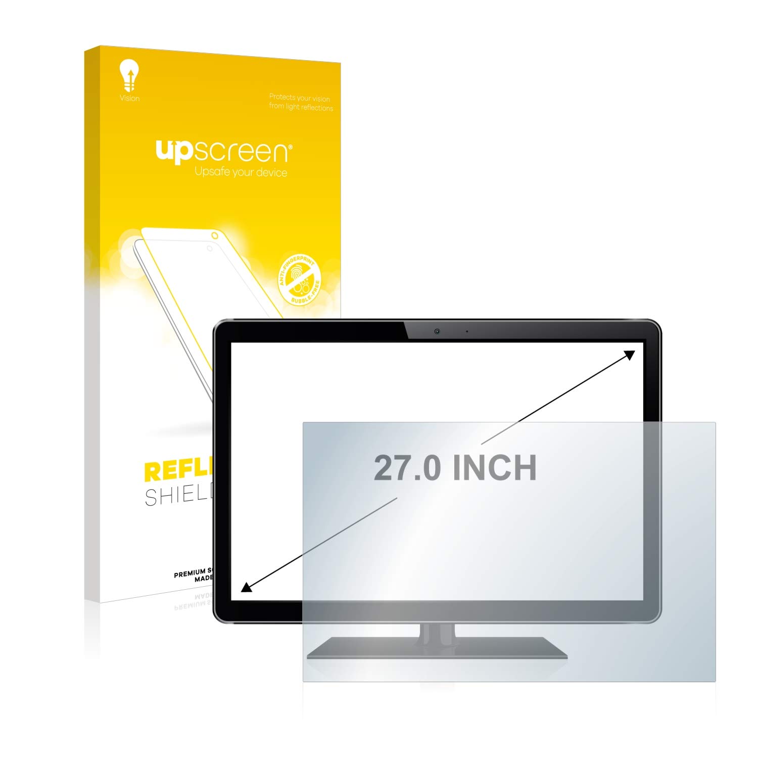 upscreen 27" Pellicola Protettiva Opaca per Monitor industriali con 68.6 cm (27 pollici) [598 mm x 336 mm, 16:9] Protezione Proteggi Schermo