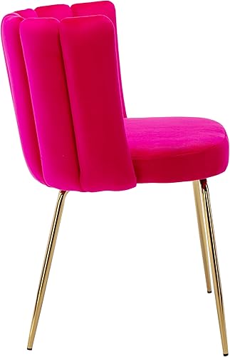 Miniatura 6 de Juego de 2 sillas de comedor de terciopelo con diseño de barril moderno, sillas laterales tapizadas con patas de metal dorado para el hogar, cocina,