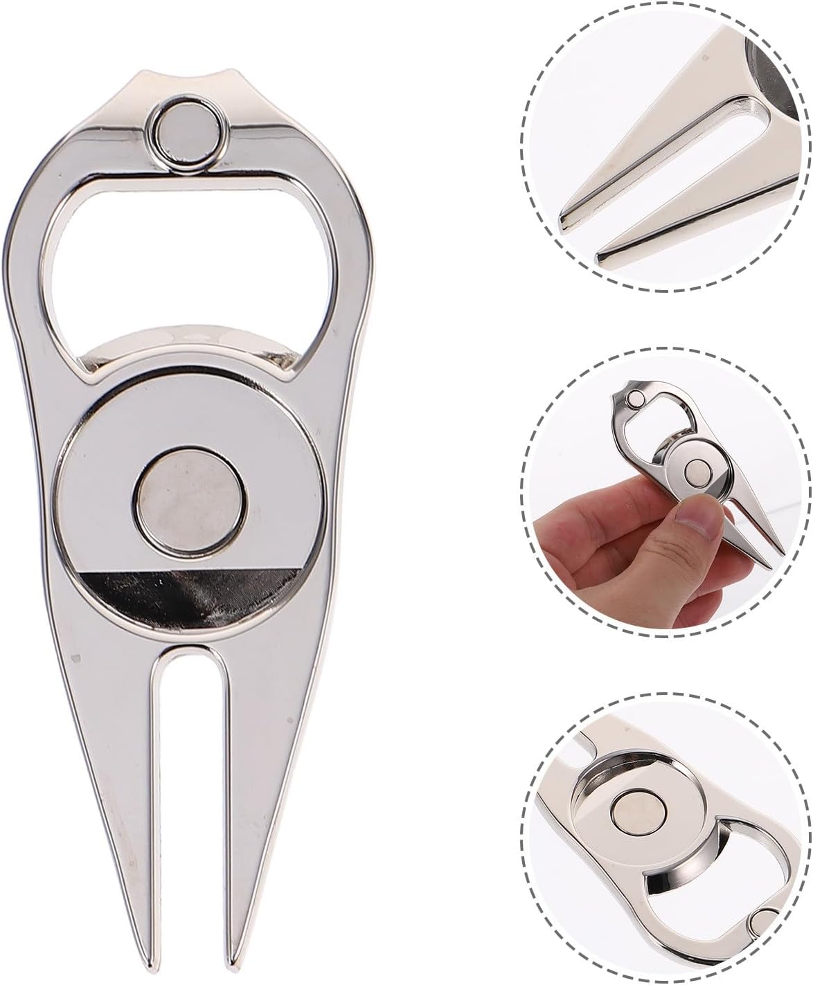 VICASKY Golf Divot Repair Tool Fork Metal Golf Divot Tool with Ball Marker for On-Course Use